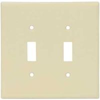 Thermoset Two Toggle Switch Plate, Almond