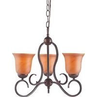Boston Harbor Three Light Chandelier, Antique Bronze