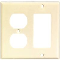 duplex outlet & decorator plate, almond
