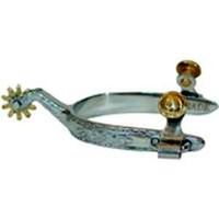 engraved rosebud ladies spurs, steel