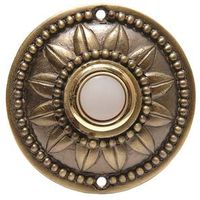 wired round doorbell, brass