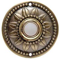 wired round doorbell, brass