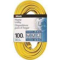 Flat Vinyl Cord Yellow, 12/3 Gauge 100 
