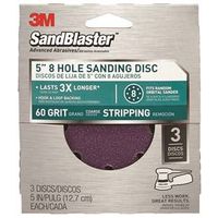 eight hole sanding disc 60 grit, 5in. 3 pk