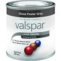 Indoor Outdoor Decorator Acrylic Latex Paint, 1/2 Pt Gray