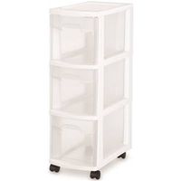 1059898 - CART NARROW 3DRWR CLR WH