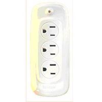 three outlet surge tap, white