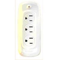 Three Outlet Surge Tap, White
