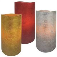 CANDLE PILLAR 3 COLOR ASST 6IN