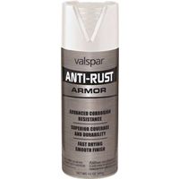 anti-rust enamel spray paint, semi-gloss white