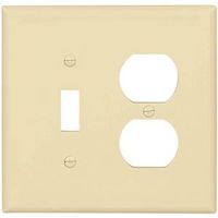 toggle & duplex receptacle plate, almond