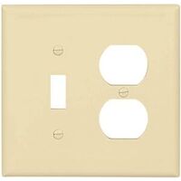 toggle & duplex receptacle plate, almond