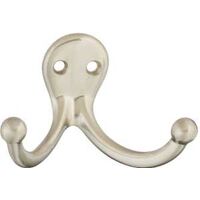 Double Prong Robe Hook, Nickel