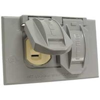 Duplex Receptacle with Cover, Gray