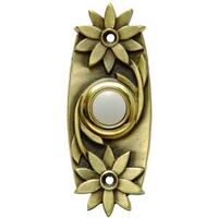 chime button floral lighted brass