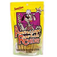 chicken rawhide sticks, 20 pk