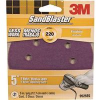eight hole sanding disc 220 grit, 5in. 3 pk