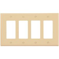 four gang gfci decorator switch plate, ivory
