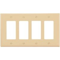 four gang gfci decorator switch plate, ivory