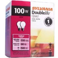 double life clear incandescent bulbs, 100 watt
