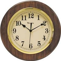 round wall clock, 10in. honey pine wood