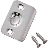 Round Corner Strike Plate, Chrome