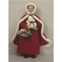 FIGURINE MS CLAUSE BASKET 18IN