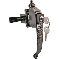 Push Button Screen & Storm Door Latch with Key, Black