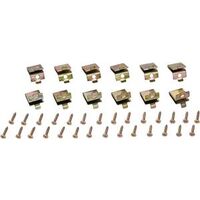 Pilaster Shelf Clips & Screws, Gold 12 Pk