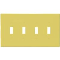 four gang toggle switch plate, almond