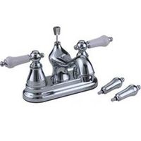 non-metallic two handle bathroom faucet, chrome