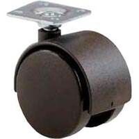 Caster Black with Plate, 2"