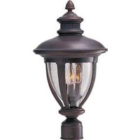 Outdoor Post Lantern, Redwood Rust
