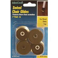 swivel chair glides brass, 1in.