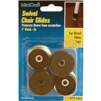 Swivel Chair Glides Brass, 1in.