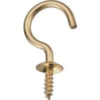 Solid Brass Cup Hooks, 1in.