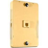 three way phone jack wall plate, almond