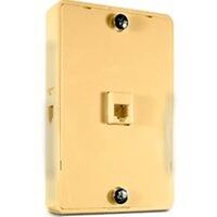 three way phone jack wall plate, almond