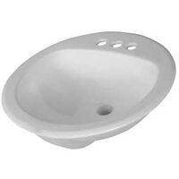 Round Drop In Bathroom Sink, 19" White