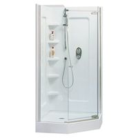 neo angle shower kit, 38in. x 38in. white