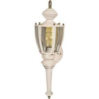 six sided brass motion sensor lantern, white