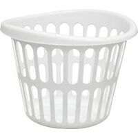 Laundry Basket, 1 Bushel White