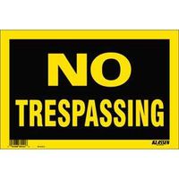 SIGN TRESPASSING NO 8X12IN    