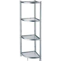 glass corner shelf, 4 tier chrome