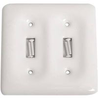 double switch plate ceramic white