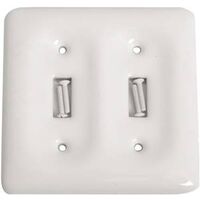 double switch plate ceramic white