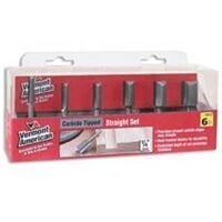 Straight Carbide Router Bit Set, 6 Pc