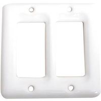 double gfci vcover ceramic white 