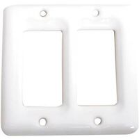 double gfci vcover ceramic white 