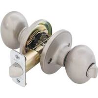 Egg Shape Privacy Knob Satin Nickel
